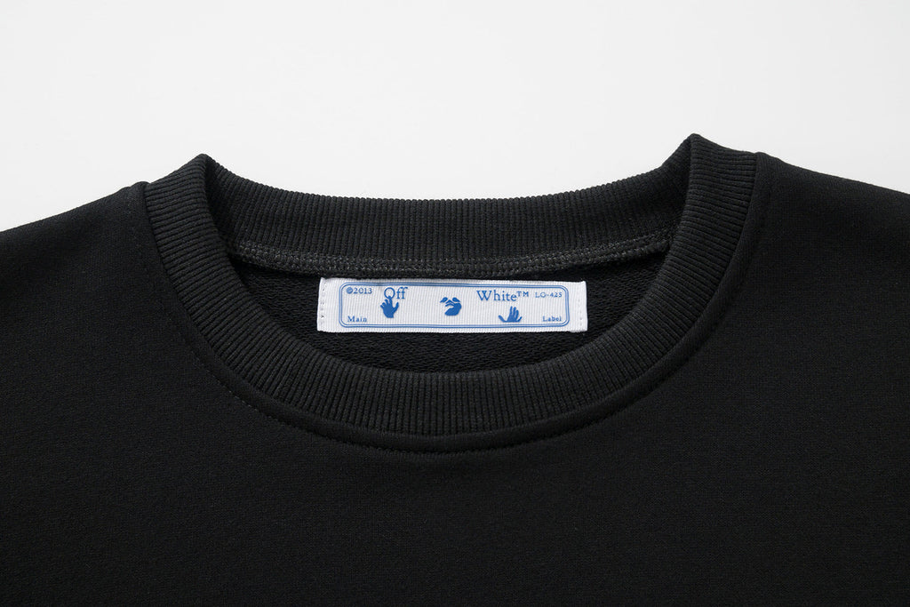 Off-White Diagonal Stripe Cotton Crewneck Sweatshirt