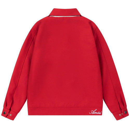 AMIRI Diamond Embroidered Work Jacket – Wool Blend