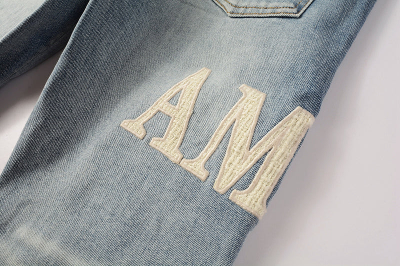 AMIRI Slim Fit Distressed Jeans – Full Length Denim