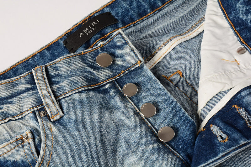 AMIRI Slim Fit Distressed Jeans – Full Length Denim
