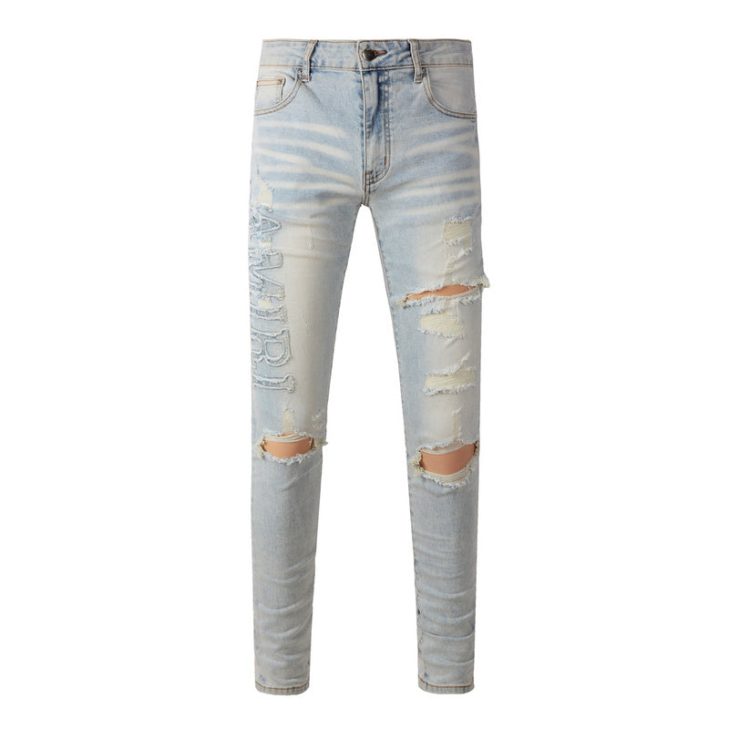 AMIRI Slim Fit Distressed Jeans – Full Length Denim