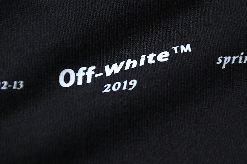 Off-White Logo Cotton Crewneck Sweatshirt — White & Black