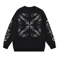 Off-White Logo Cotton Crewneck Sweatshirt — Black