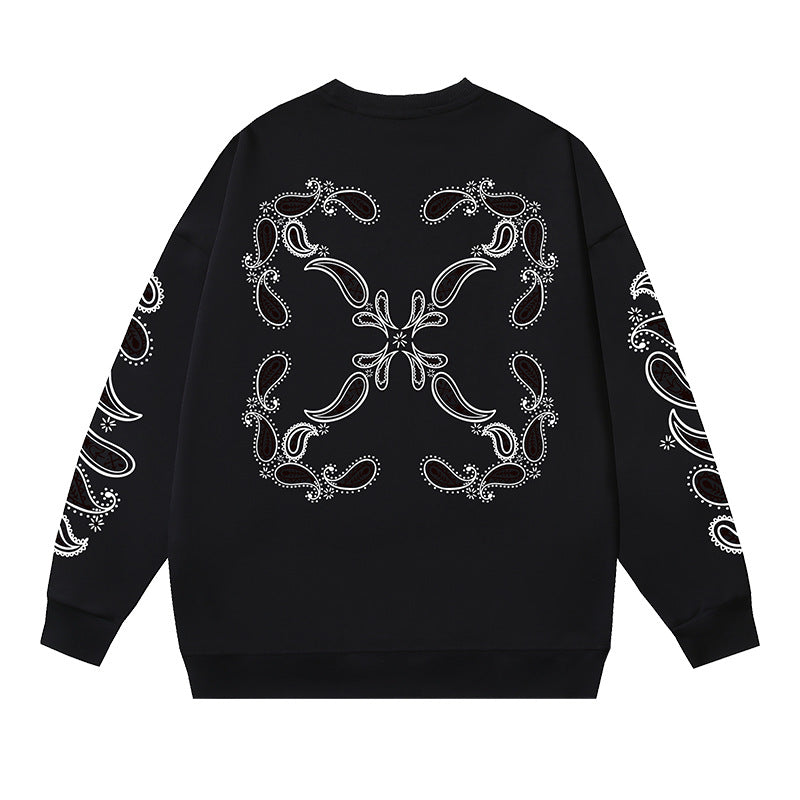 Off-White Logo Cotton Crewneck Sweatshirt — Black