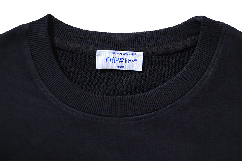 Off-White Logo Cotton Crewneck Sweatshirt — Black
