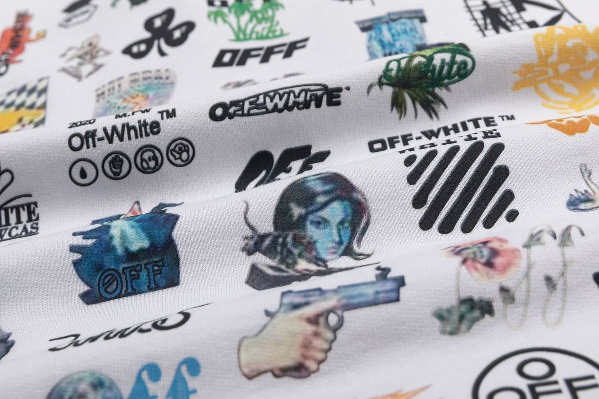 Off-White Sticker Pack All-Over Print Hoodie – Archive Graphic