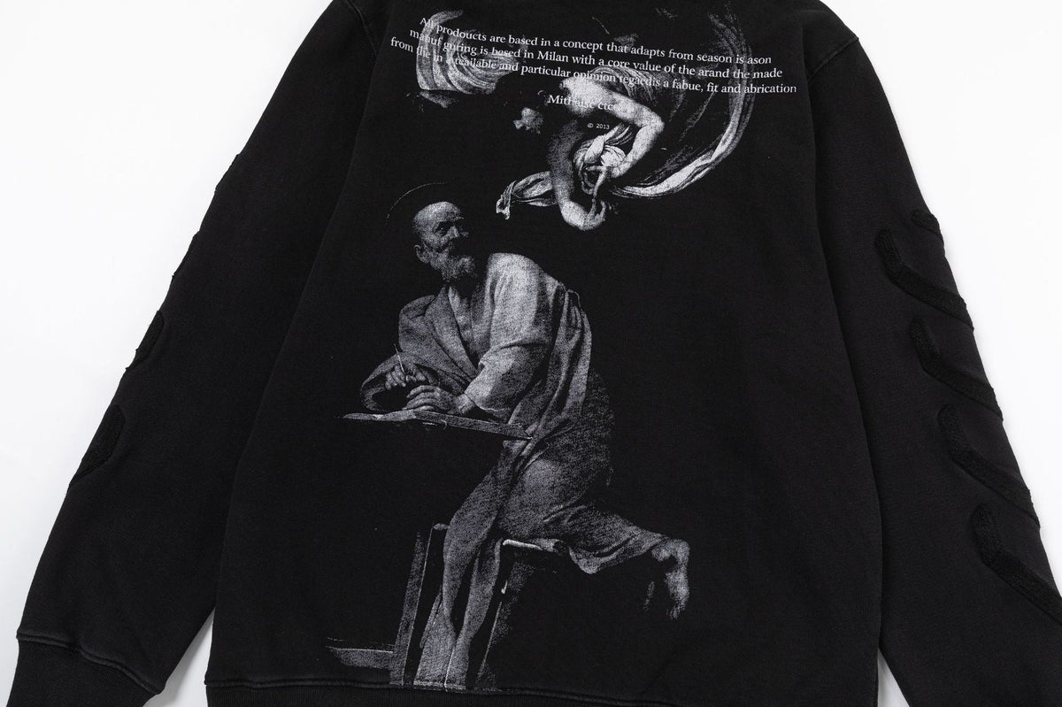 OFF-WHITE Logo Drawstring Hoodie (Black)