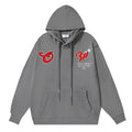 Off-White Logo Drawstring Hoodie — Grey / Black / White