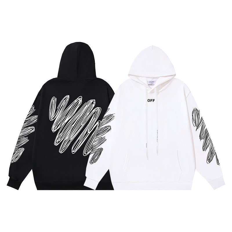 OFF-WHITE Spiral Scribble Graphic Hoodie