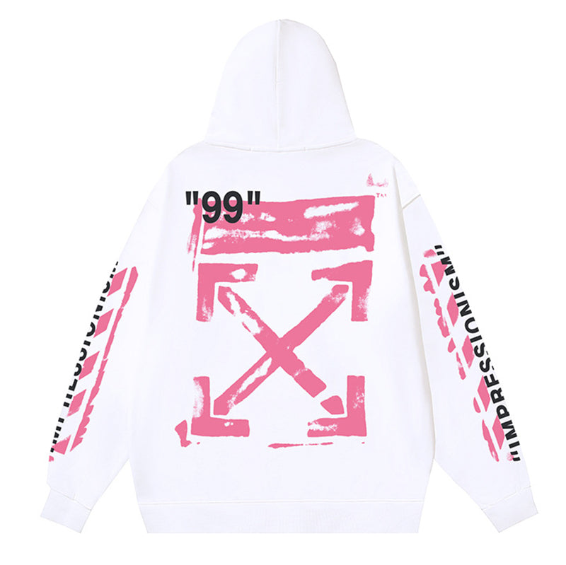 Off-White "99" Impressionism Arrow Hoodie – Pink Brushstroke