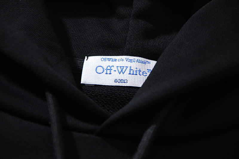 Off-White Moon Arrow Skate Short Hoodie — Black