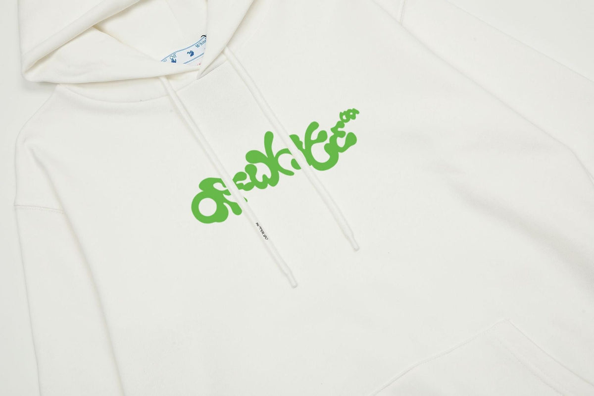 Off-White Arrow Logo Pullover Hoodie — White / Black