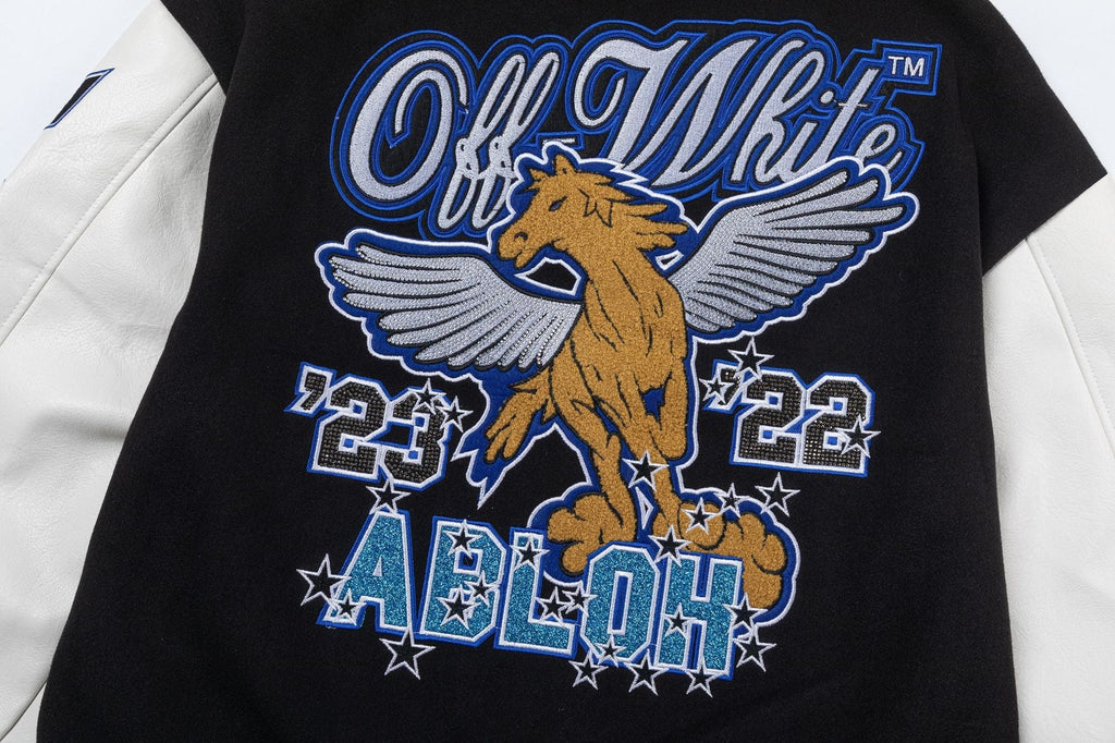 OFF-WHITE 22/23 Multi-Patch Varsity Baseball Jacket