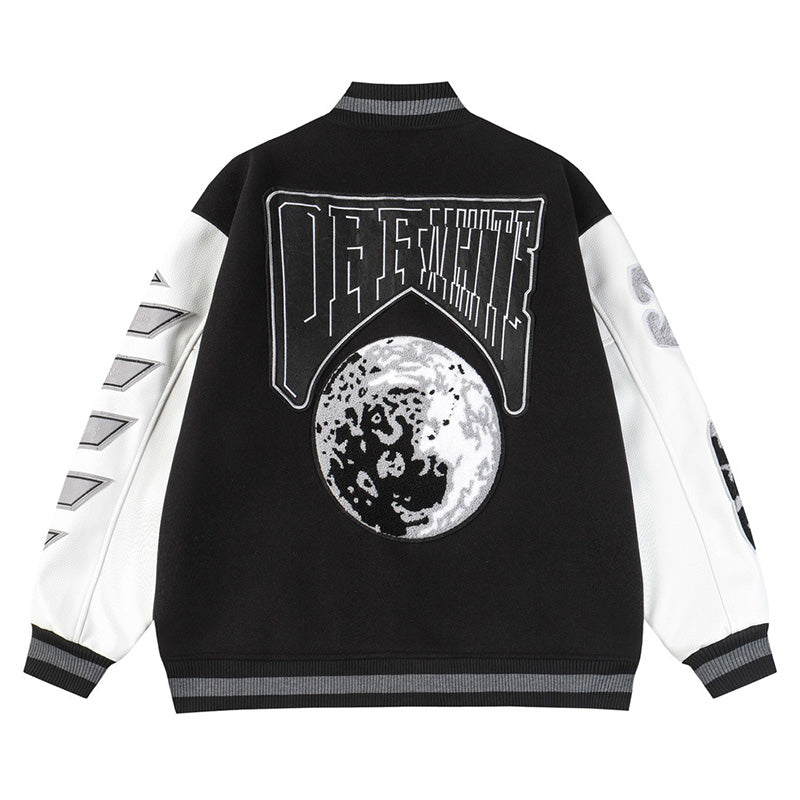 OFF WHITE Baseball Jacket – Black Loose Fit