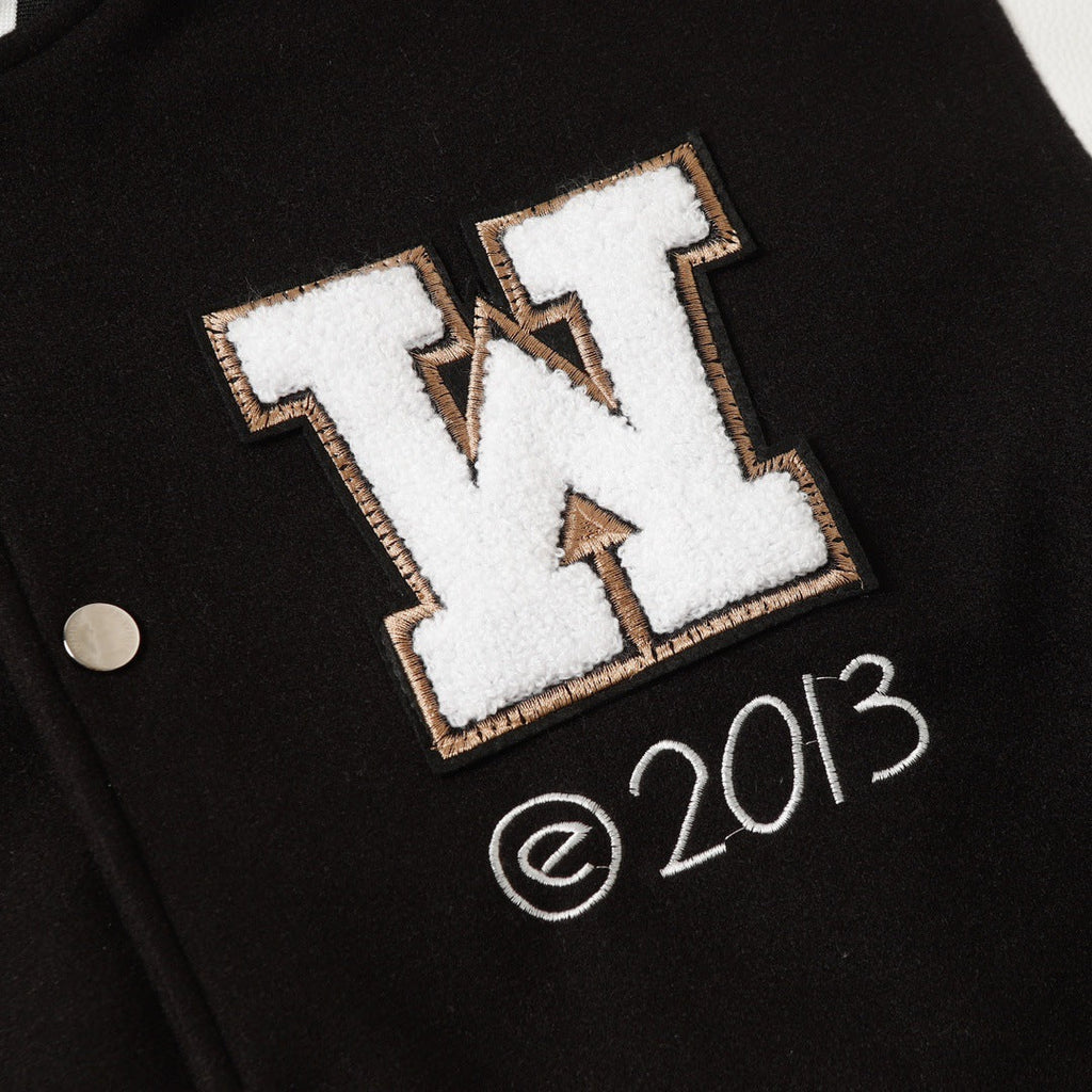 OFF WHITE Logic Patch Varsity Jacket – Black Edition
