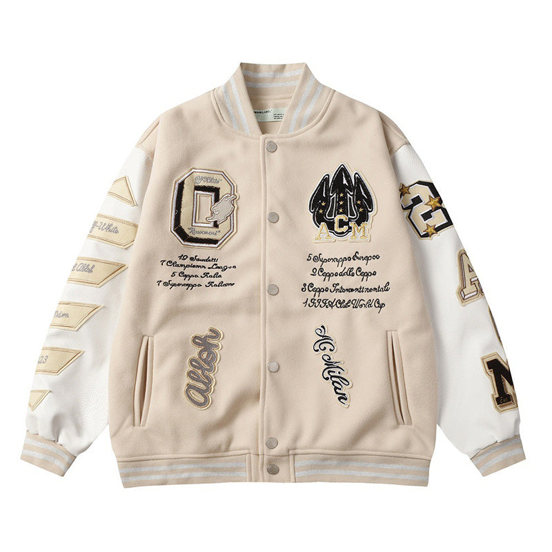 OFF WHITE Baseball Jacket – Apricot