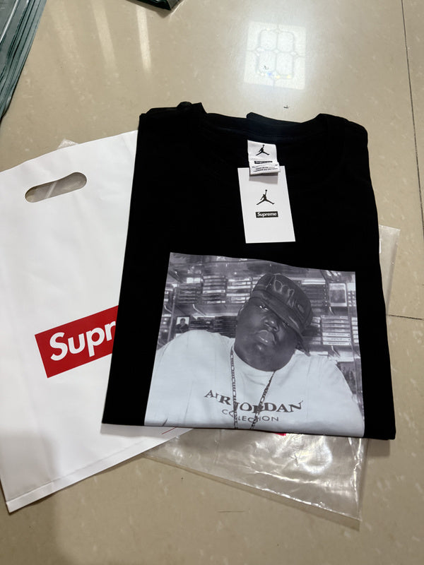 Supreme x Jordan Biggie Tee — Black / White