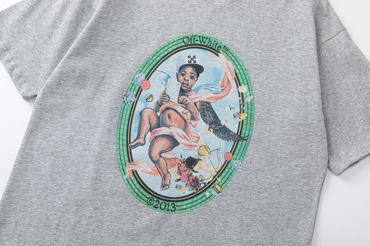 Off-White Fresco Oval T-Shirt — Grey / Black / White