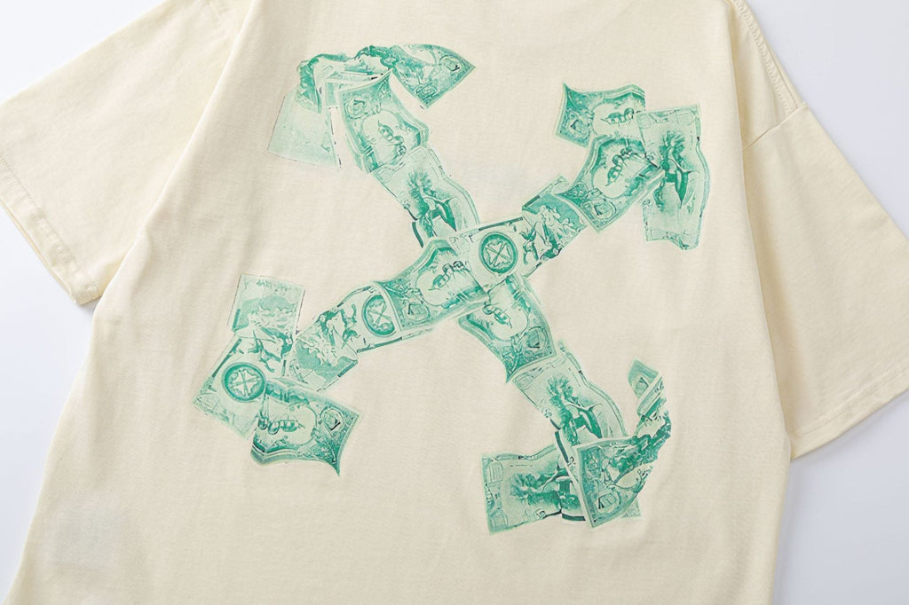 Off-White Cash Arrow T-Shirt — Apricot / Black / White