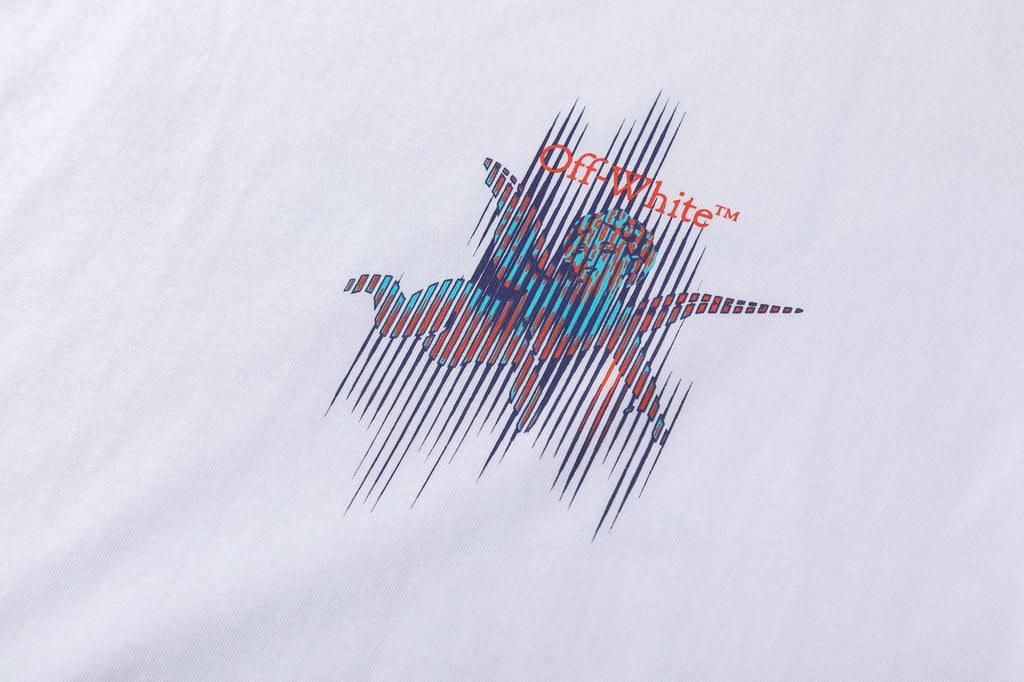 Off-White Cotton Cherub Print T-Shirt — Black / White