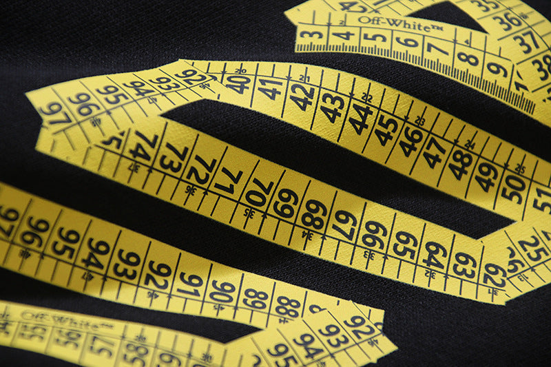 OFF-WHITE "Measuring Tape" Arrow Fill Cotton Sweatshorts