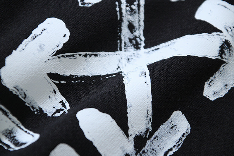 OFF-WHITE "Brushstroke Arrow" Hand-Painted Cotton Sweatshorts