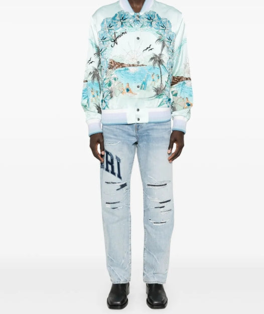 AMIRI Straight Leg Distressed Jeans #8916