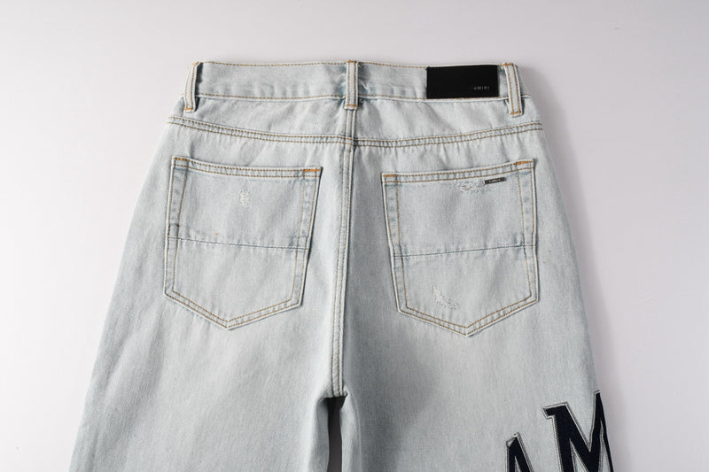 AMIRI Straight Leg Distressed Jeans #8916