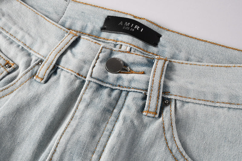 AMIRI Straight Leg Distressed Jeans #8916