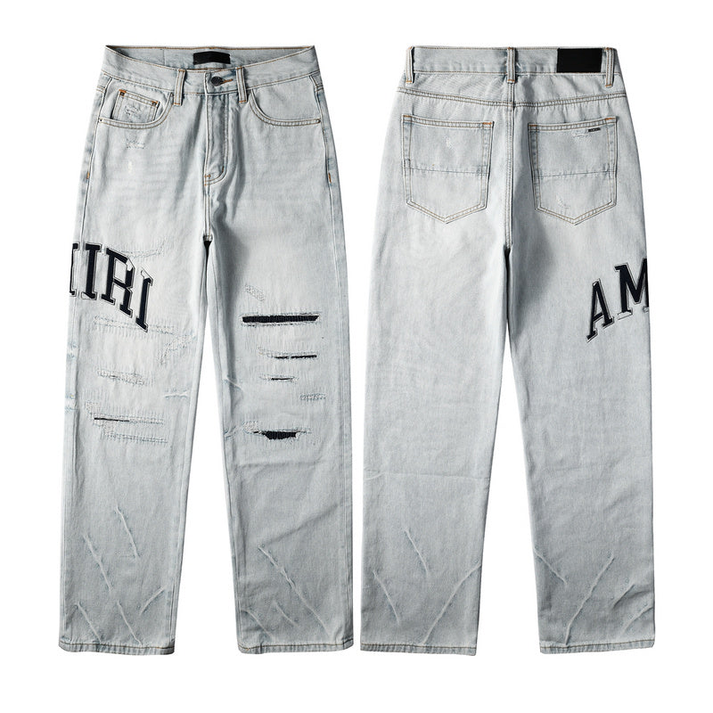 AMIRI Straight Leg Distressed Jeans #8916