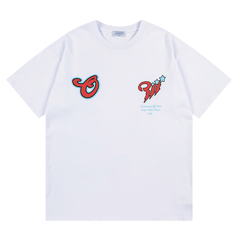 Off-White Scorpio Skate Cotton Graphic T-Shirt — Red / White