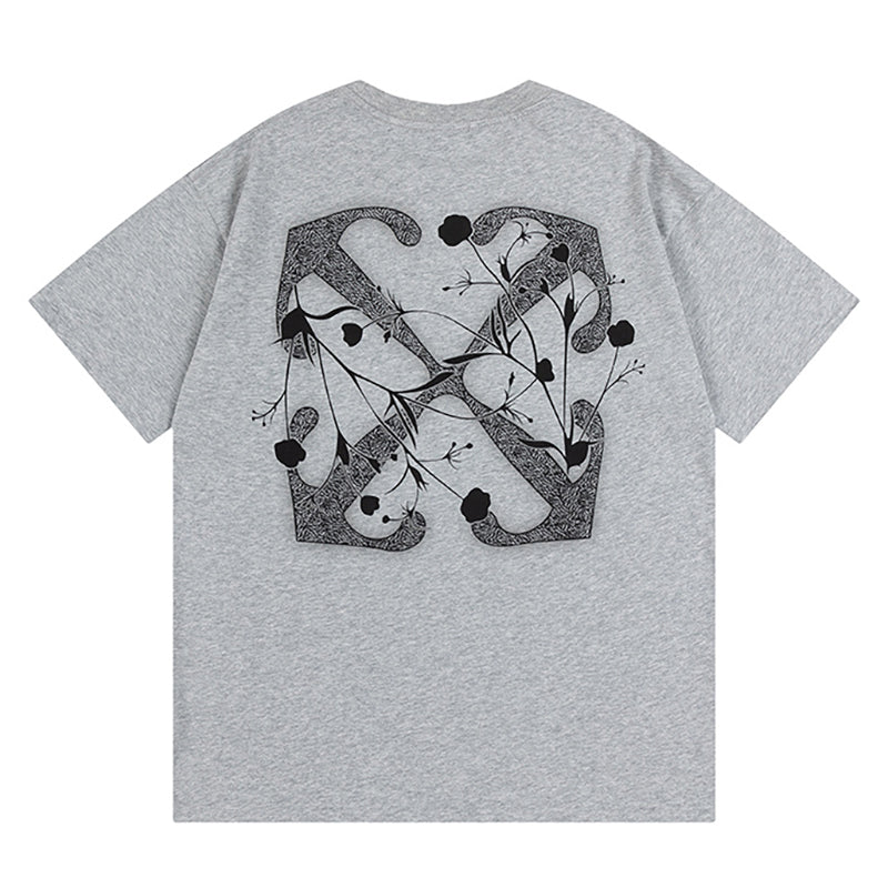 Off-White Logo Print T-Shirt — Pink / Black / White / Grey