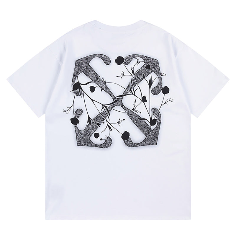 Off-White Logo Print T-Shirt — Pink / Black / White / Grey