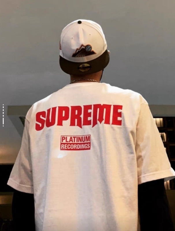 Supreme Stencil Embroidered S/S Tee — White / Black