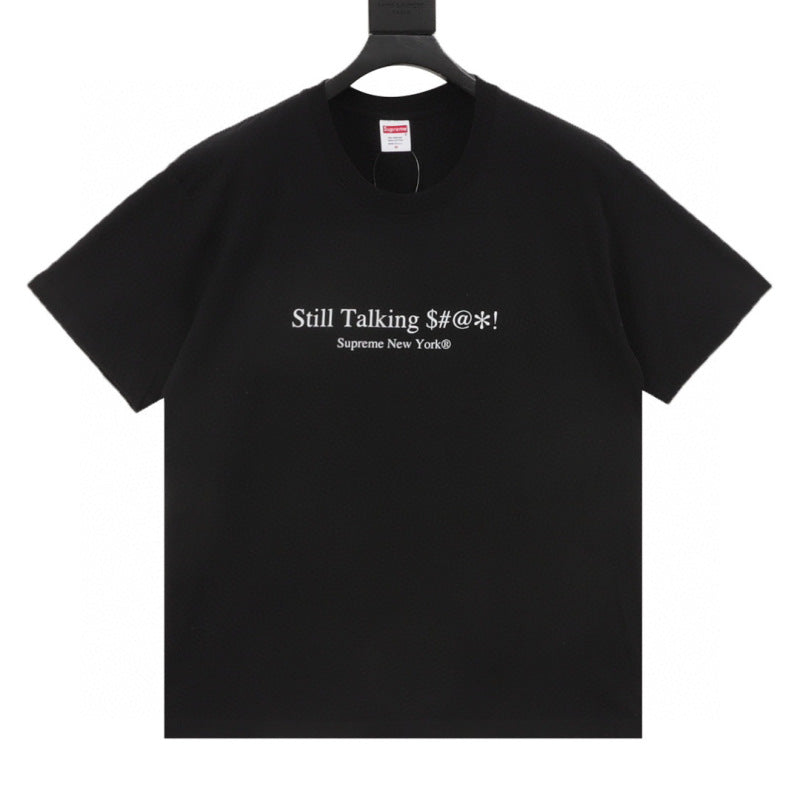 Supreme Stencil Embroidered S/S Tee — White / Black