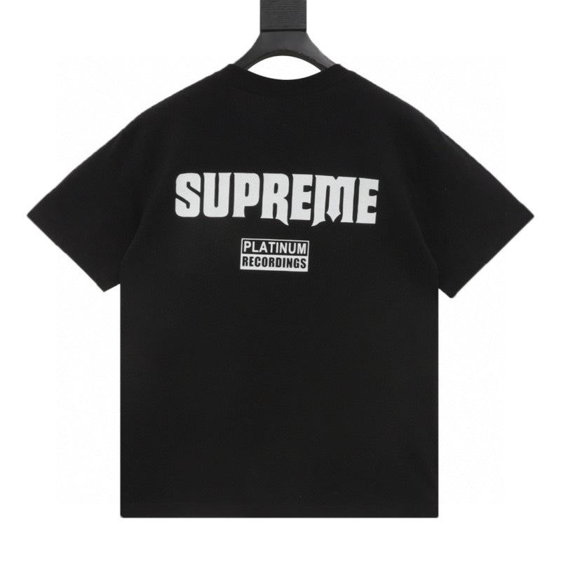 Supreme Stencil Embroidered S/S Tee — White / Black