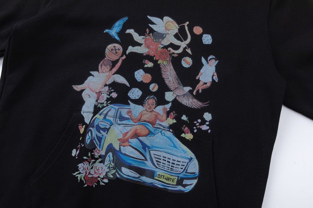OFF WHITE Fresco Car Skate Hoodie – Black