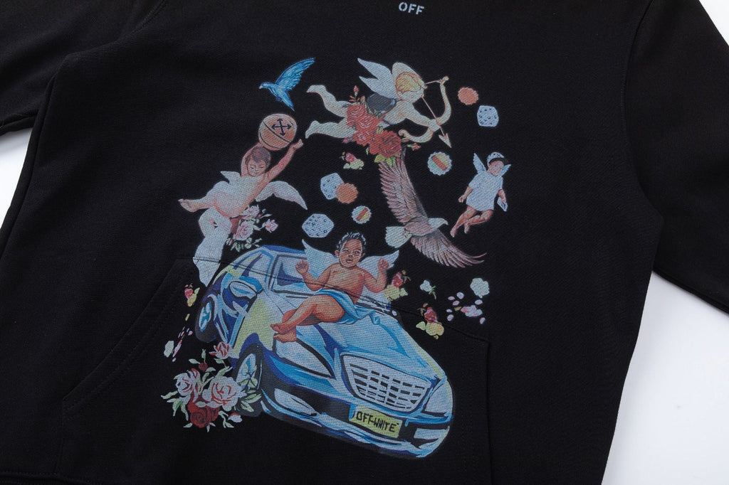OFF WHITE Fresco Car Skate Hoodie – Black