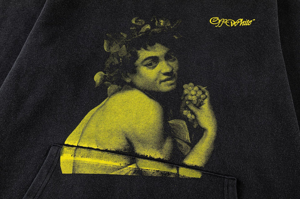 OFF WHITE Young Bacchus Print Hoodie – Black