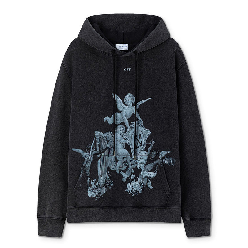 OFF WHITE Baroque Cherub Graphic Hoodie – Black