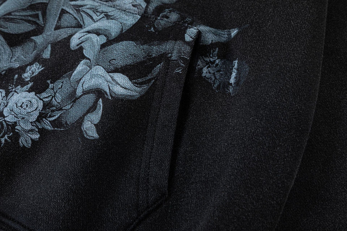 OFF WHITE Baroque Cherub Graphic Hoodie – Black