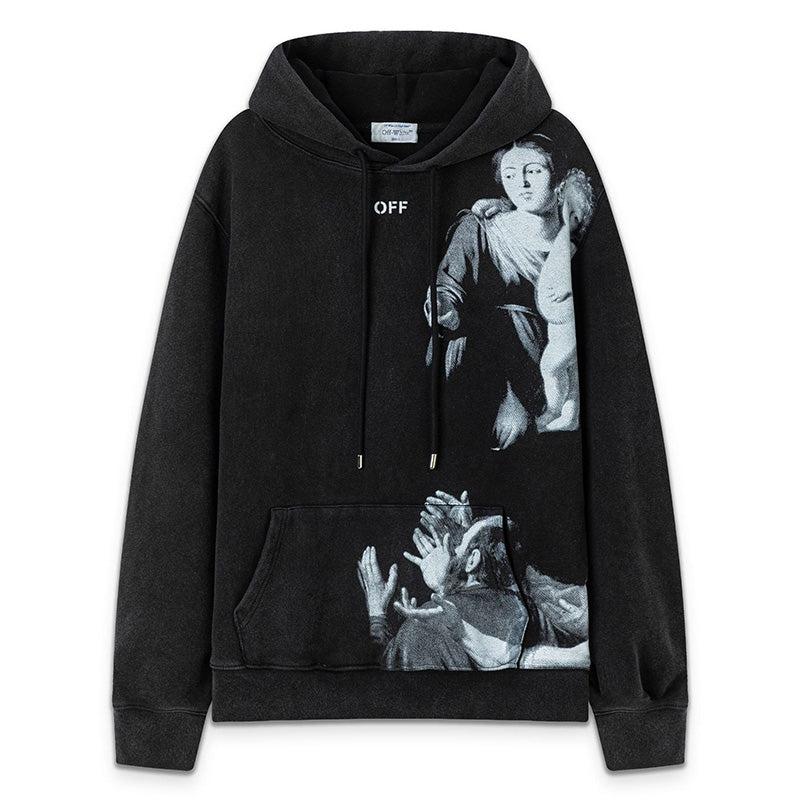 OFF WHITE Blurred Mary Hoodie – Black