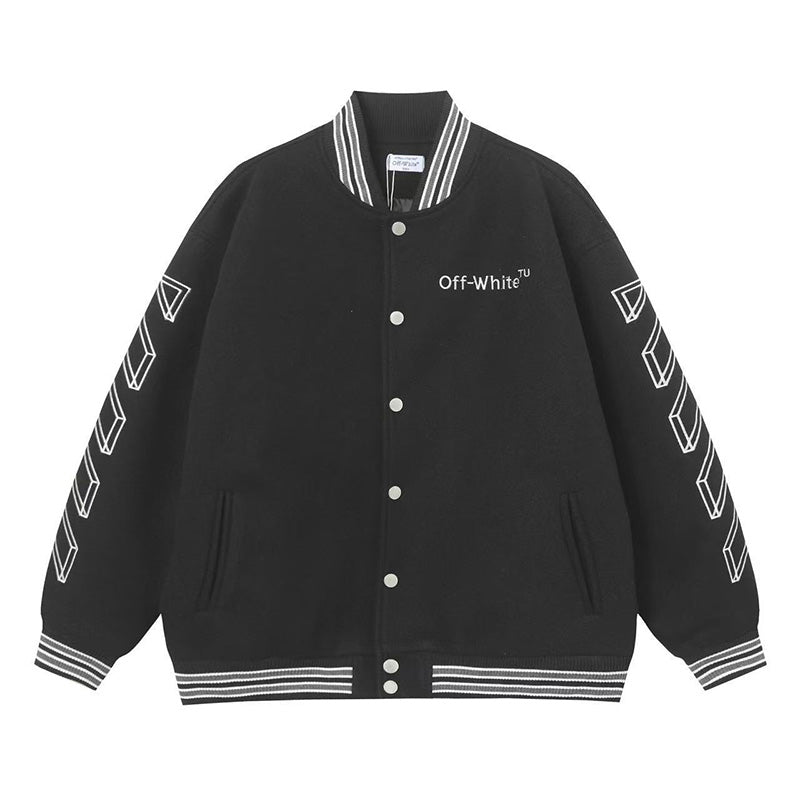 OFF WHITE Varsity Jacket – Black