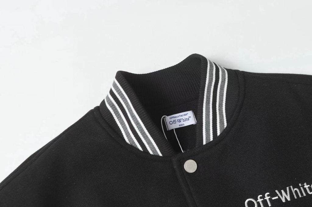 OFF WHITE Varsity Jacket – Black