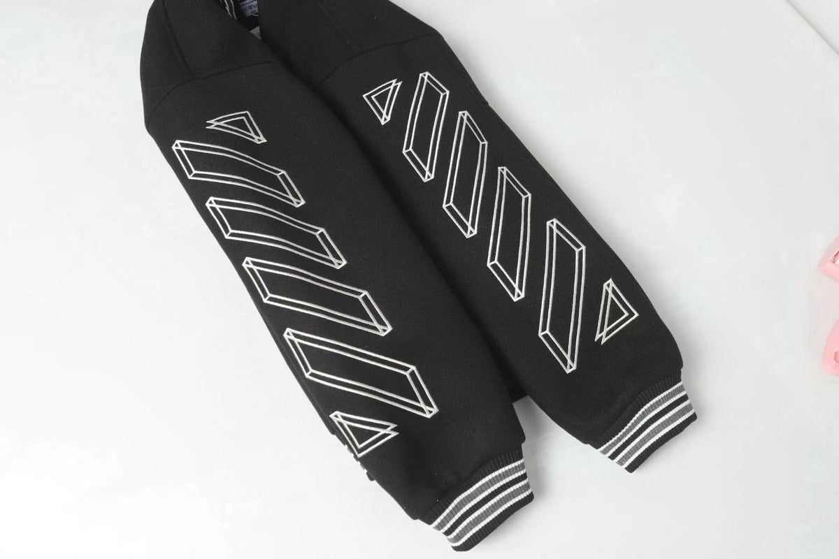 OFF WHITE Varsity Jacket – Black