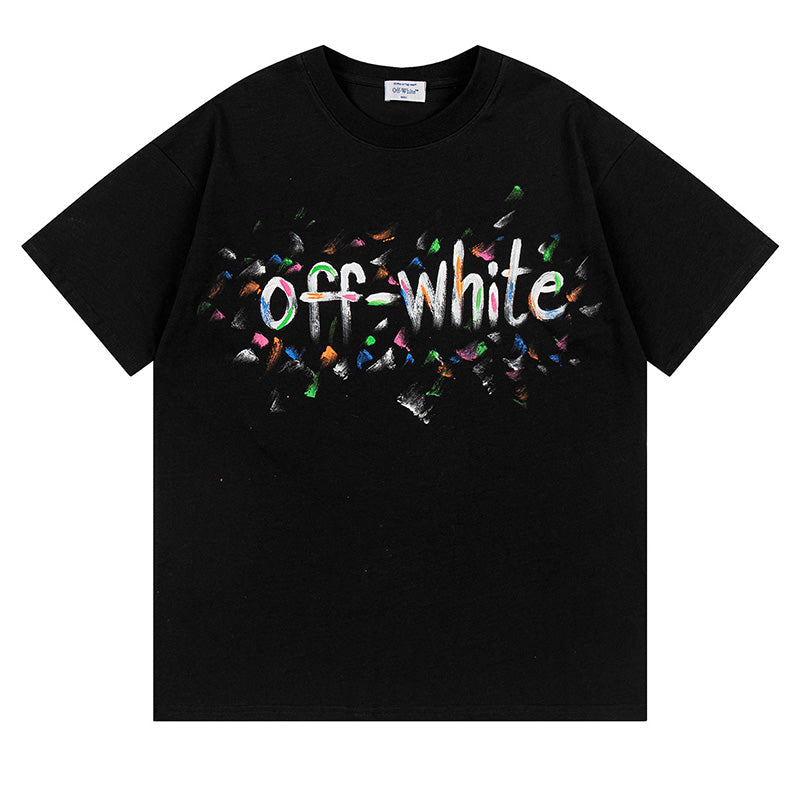 Off-White Bookish Crazy Cotton T-Shirt — Black / White