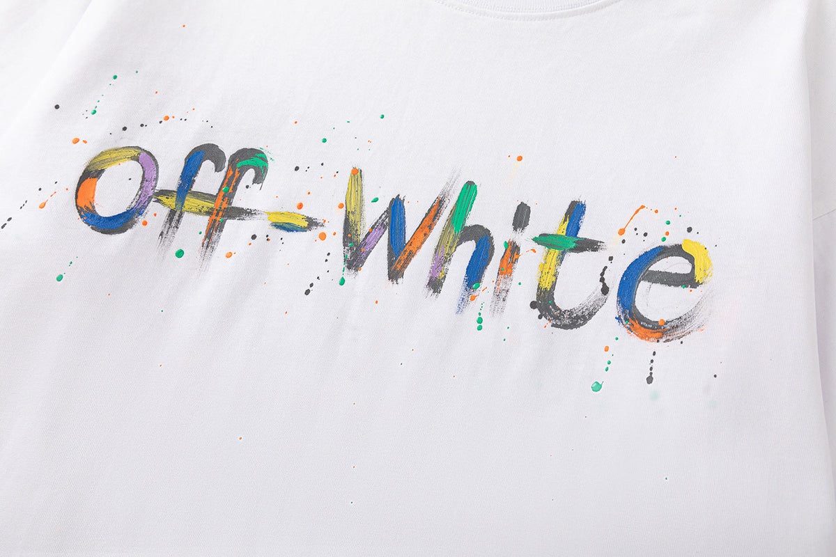 Off-White Bookish Crazy Cotton T-Shirt — White / Black