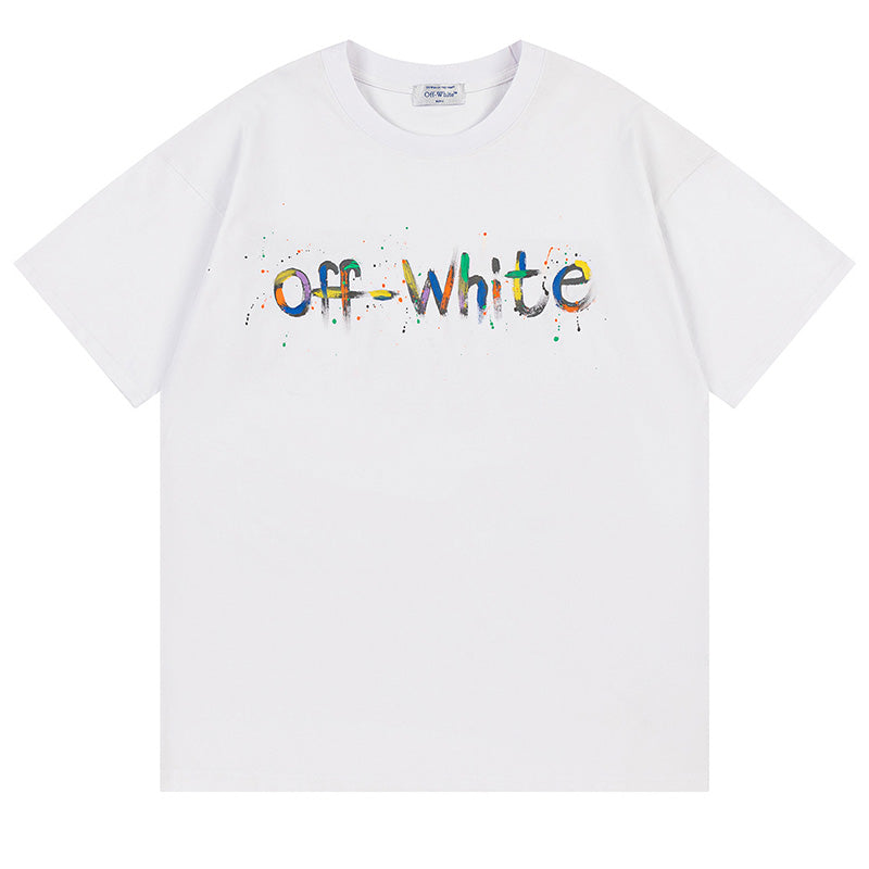 Off-White Bookish Crazy Cotton T-Shirt — White / Black
