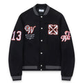 OFF WHITE Golf Varsity Jacket – Black