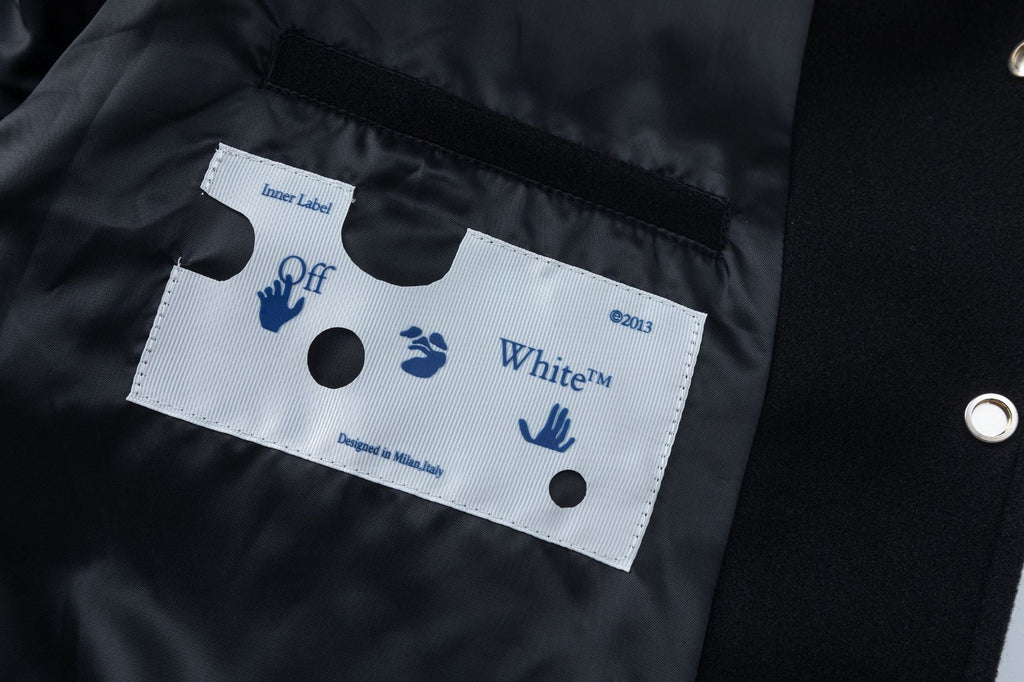 OFF WHITE Golf Varsity Jacket – Black